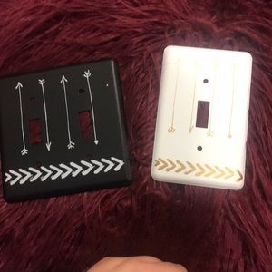 Black and white light switch covers